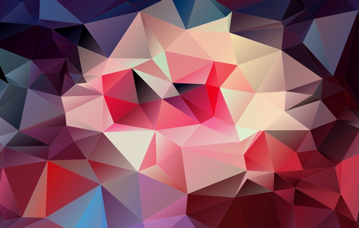 Abstract geometric pattern with pink and purple triangles