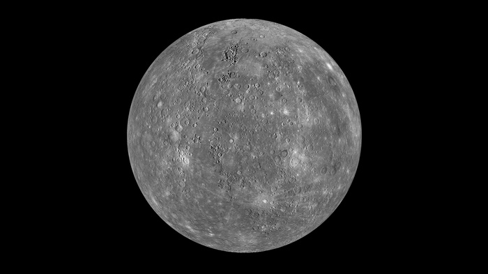 Mercury planet surface with craters