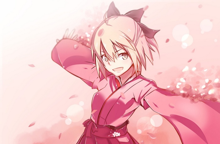 Sakura Saber from Fate Series in Pink Kimono