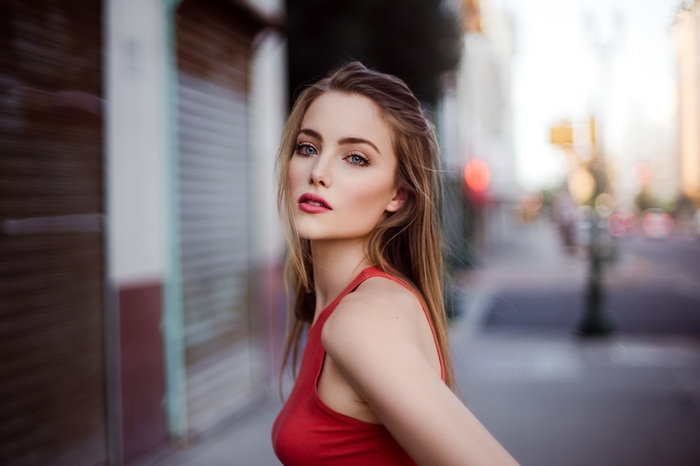 Portrait of Model April Slough in Urban Setting