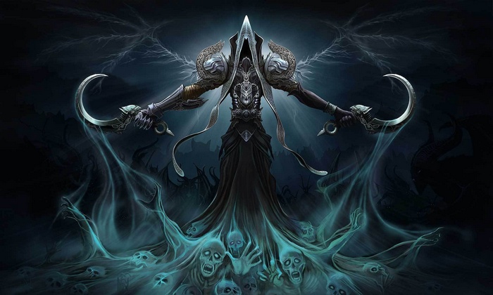 Diablo 3 Reaper of Souls character with scythes