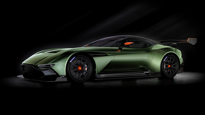 Aston Martin Vulcan race car in green