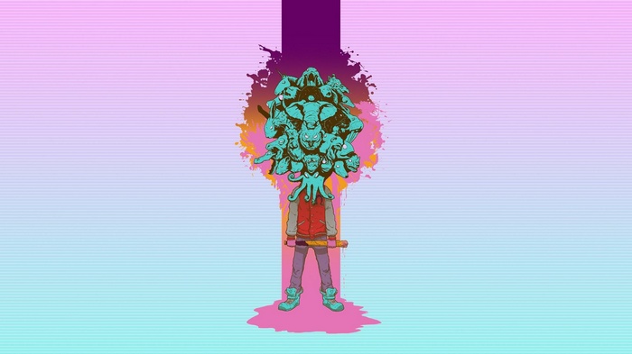 Hotline Miami character with animal heads
