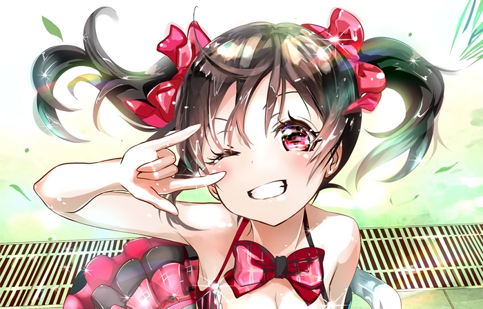 Yazawa Nico from Love Live! in a swimsuit