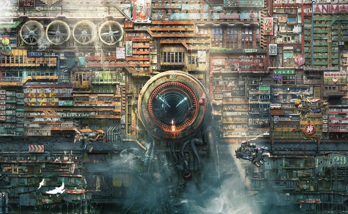 Cyberpunk Metropolis by Toshio Hatanaka