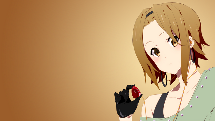 Tainaka Ritsu from K-ON! holding a strawberry