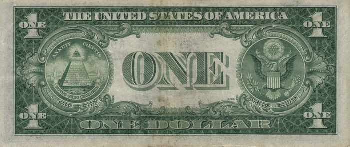 Back of a United States One Dollar Bill