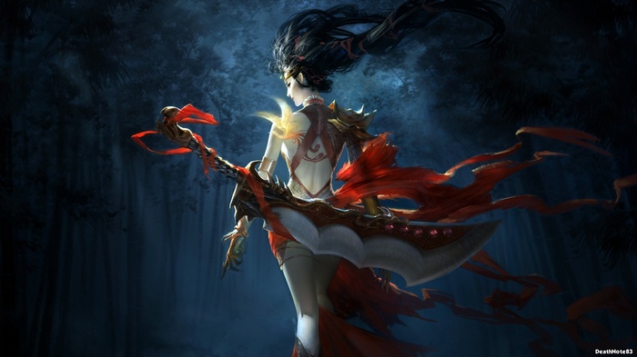 Fantasy warrior woman with a large sword