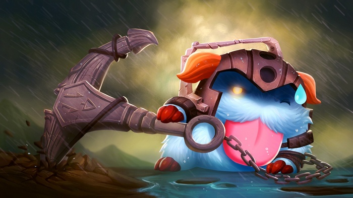 Poro with Nautilus's anchor in League of Legends