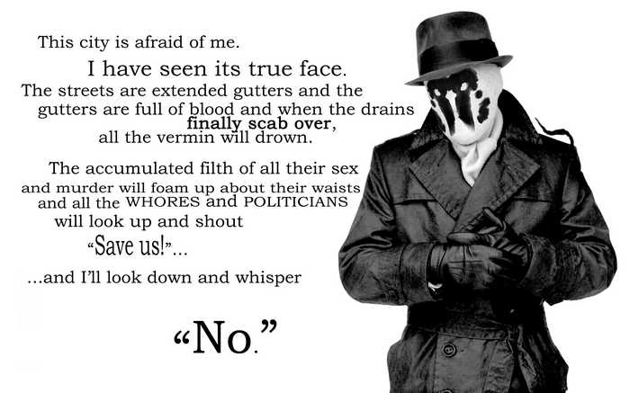Rorschach from Watchmen quotes "No"