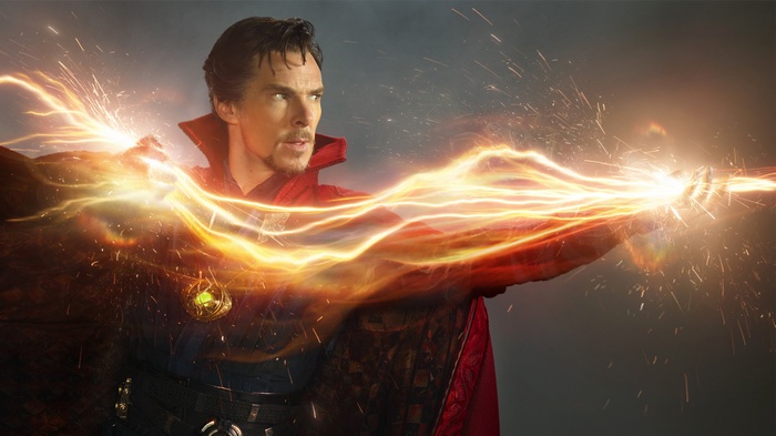 Doctor Strange casting a spell with energy