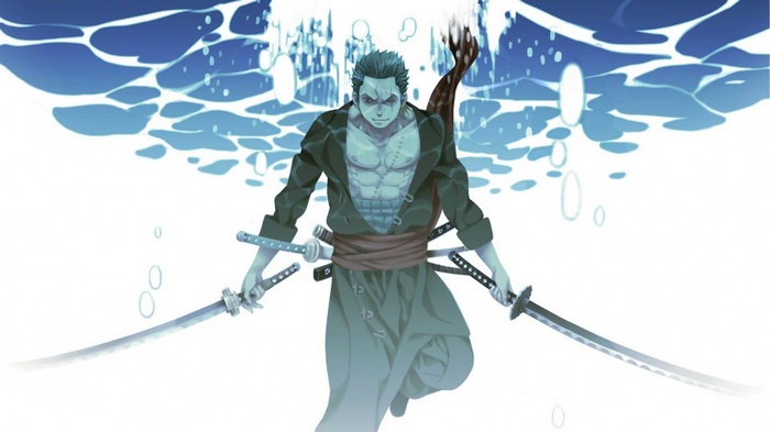 Roronoa Zoro from One Piece with three swords