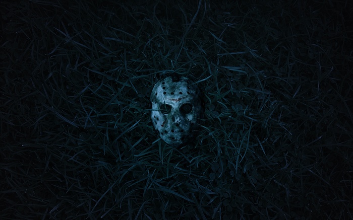 Jason Voorhees' Mask in Grass