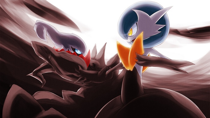Darkrai and Gardevoir clash in a dramatic battle