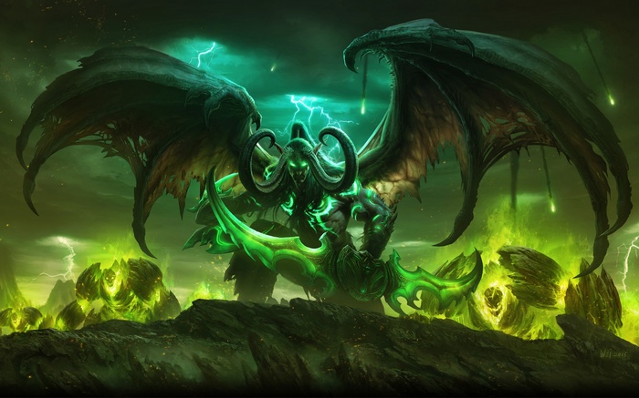 Illidan Stormrage from World of Warcraft with Fel Reaver