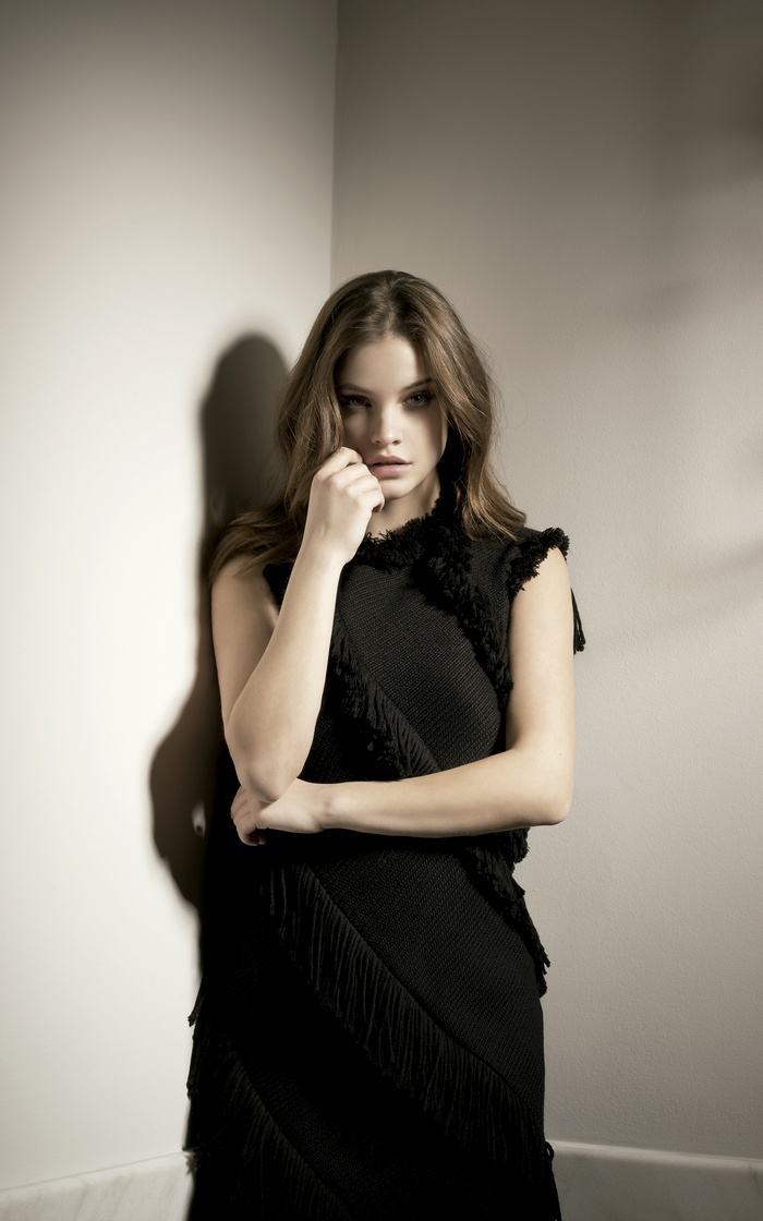 Barbara Palvin in a black dress