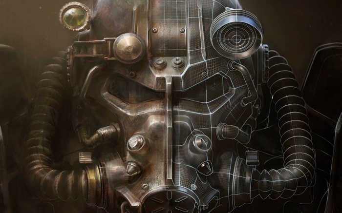 Fallout 4 Power Armor Helmet Wireframe