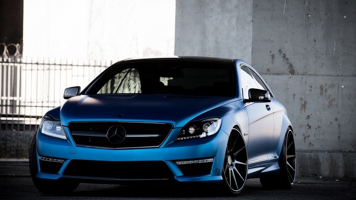 Blue Mercedes-Benz CLS 63 AMG Coupe