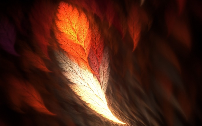 fractal, abstract, feathers