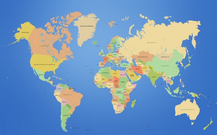 map, world map, continents