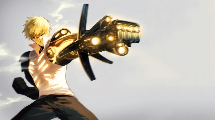 Genos from One-Punch Man with cybernetic arm