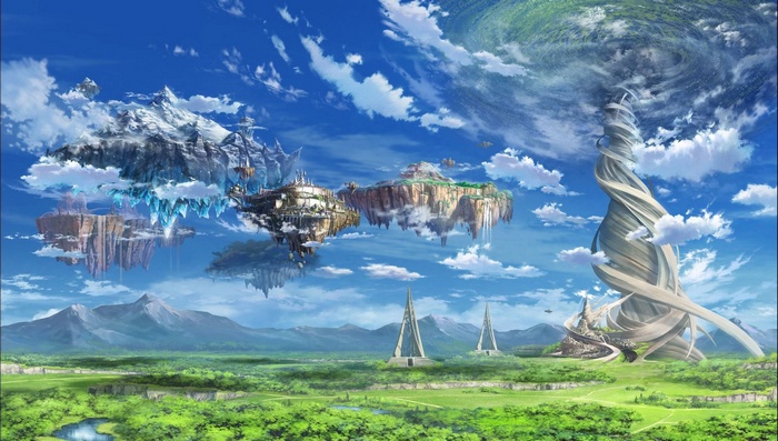 Alfheim Online floating islands and landscape