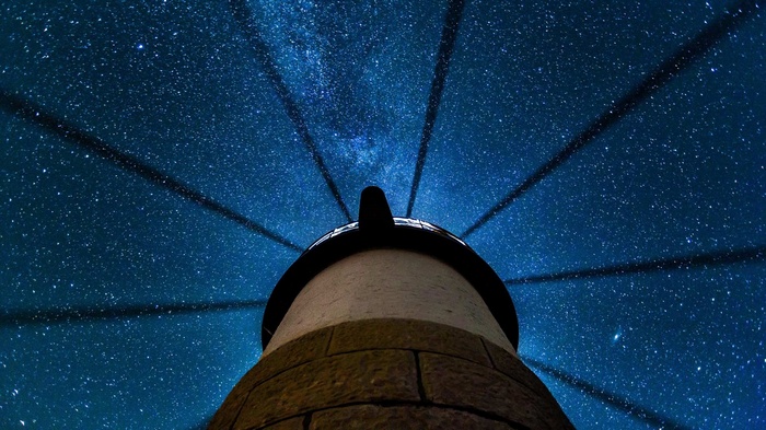 Lighthouse against the Milky Way in Maine