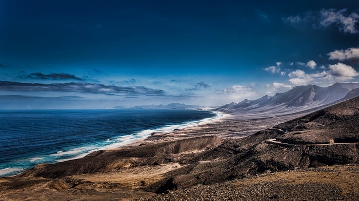 Coastal mountains and sea in the Canary Islands, Spain