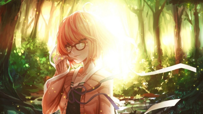 Mirai Kuriyama in a sunlit forest