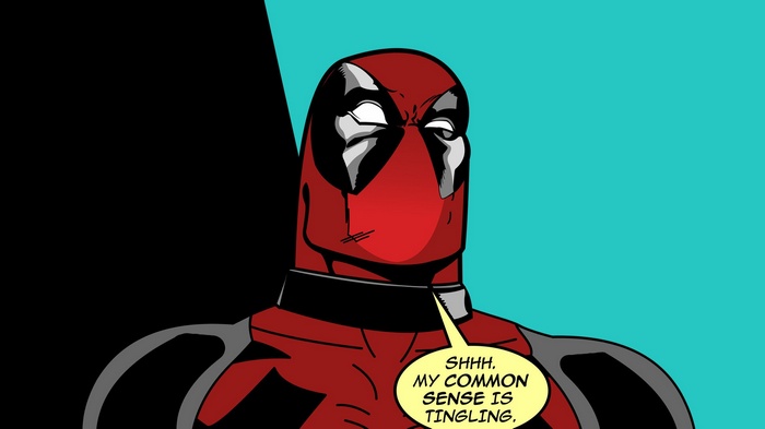 Deadpool with a speech bubble