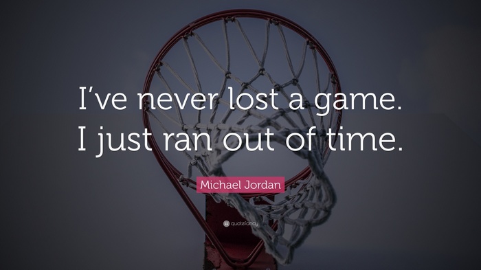 Michael Jordan quote about never losing a game