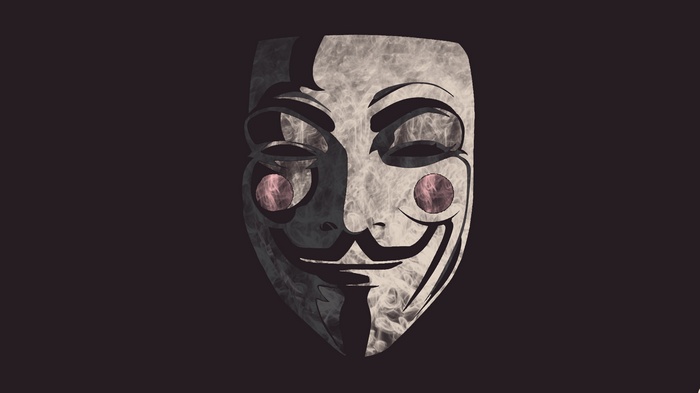 Anonymous Guy Fawkes mask with smoke effect