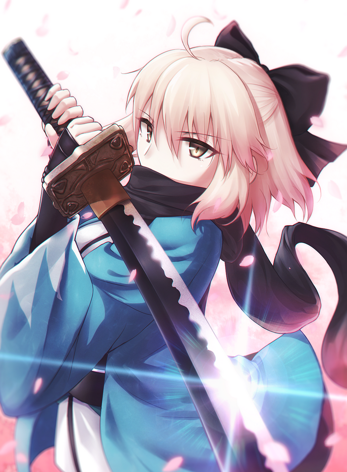 Sakura Saber with Katana in Fate Series