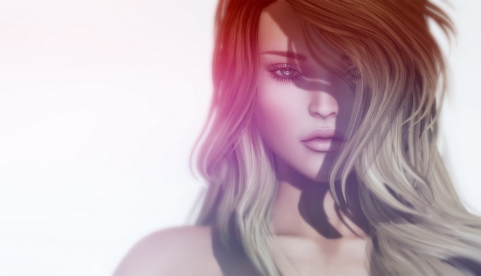 Digital art of a woman with blonde hair