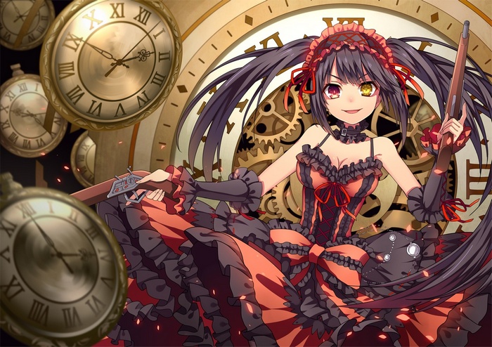 Tokisaki Kurumi with Flintlock Pistols and Clocks