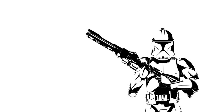 Clone Trooper from Star Wars holding a blaster rifle