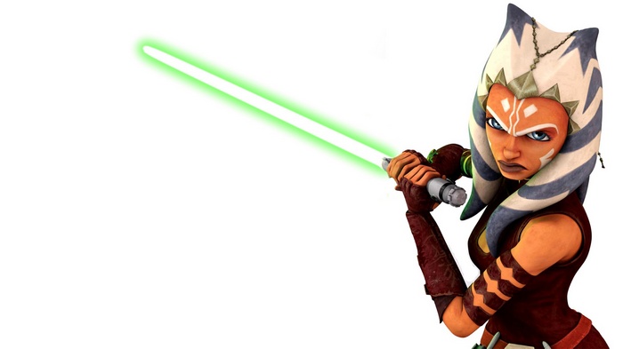 Ahsoka Tano with a green lightsaber