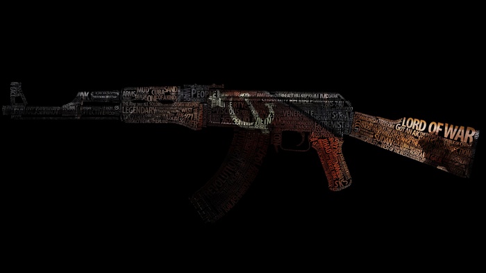 AKM rifle made of words