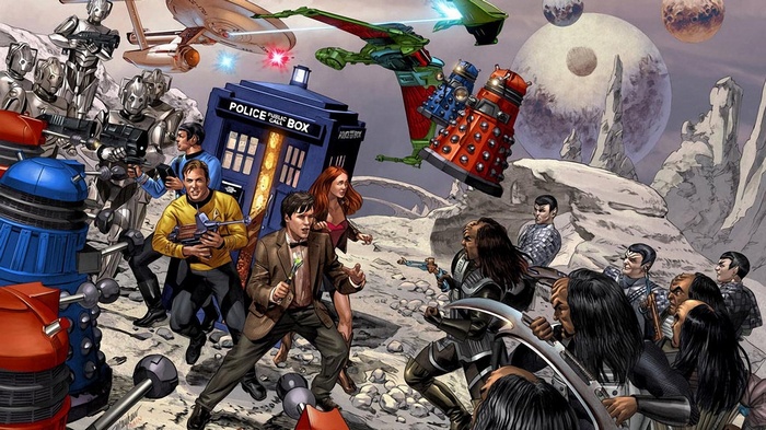 Star Trek, Doctor Who, Daleks, and Cybermen Crossover