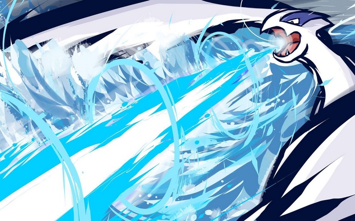 Lugia using Aeroblast attack