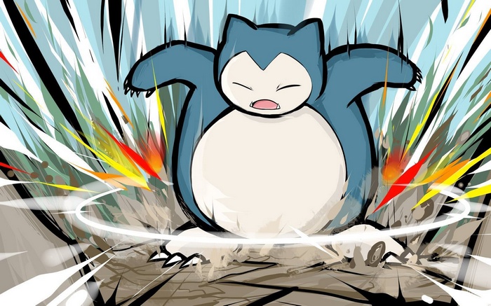 Snorlax Pokémon attacking with explosive energy