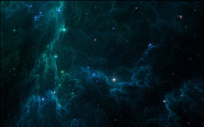 Deep space nebula with stars and galaxies