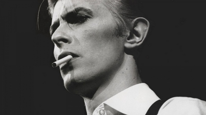 David Bowie smoking a cigarette
