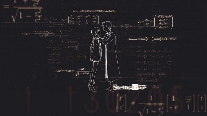 Steins;Gate anime characters with mathematical equations
