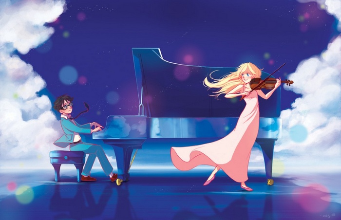 Shigatsu wa Kimi no Uso: Kousei and Kaori Play Music