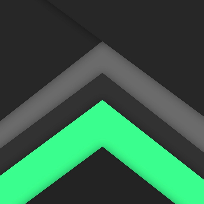 Abstract geometric shapes with green and gray layers