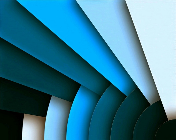 Abstract blue and teal layered shapes