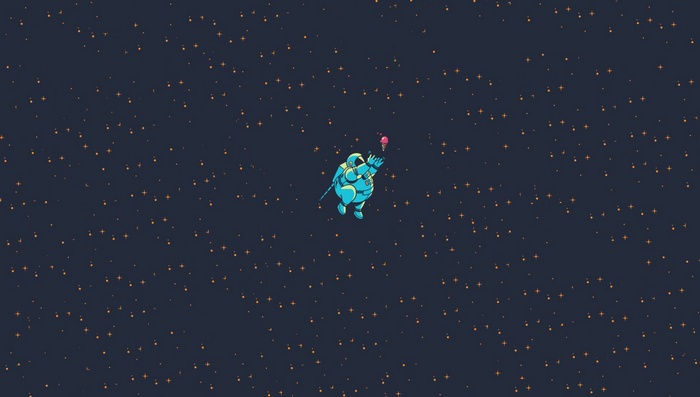 Astronaut reaching for an ice cream cone in space