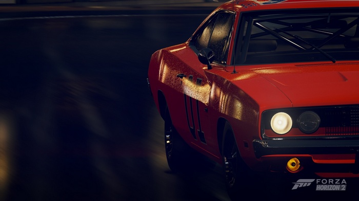 Red Dodge Charger RT General Lee in Forza Horizon 2