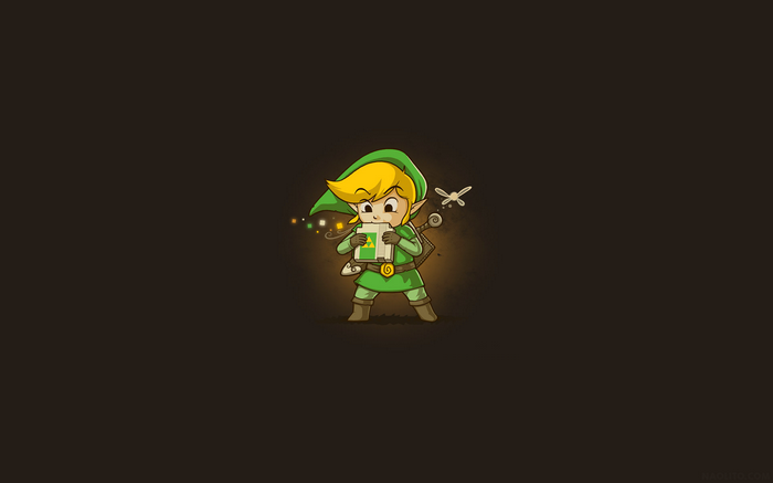 Link from The Legend of Zelda holding a book
